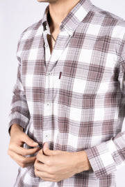 Poplin Check Shirt with Thread Work