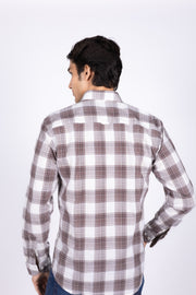 Poplin Check Shirt with Thread Work