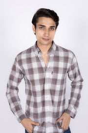 Poplin Check Shirt with Thread Work