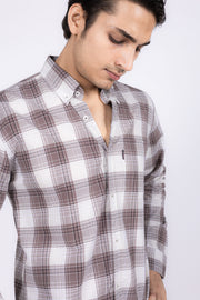 Poplin Check Shirt with Thread Work