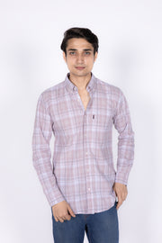 Poplin Check Shirt with Thread Work
