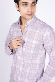 Poplin Check Shirt with Thread Work