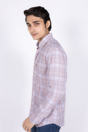 Poplin Check Shirt with Thread Work