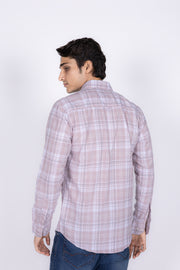 Poplin Check Shirt with Thread Work