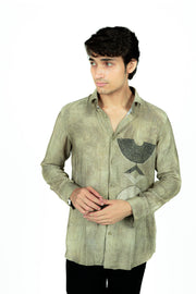 Crush Effect Print Shirt