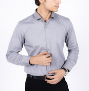 Slim Fit Plain Textured Shirt