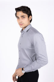 Slim Fit Plain Textured Shirt