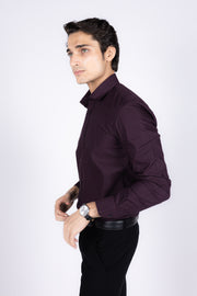 Slim Fit Plain Textured Shirt