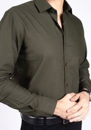 Slim Fit Plain Textured Shirt