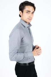 Slim Fit Plain Textured Shirt