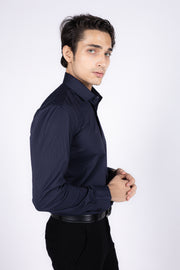 Slim Fit Plain Textured Shirt