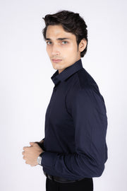 Slim Fit Plain Textured Shirt