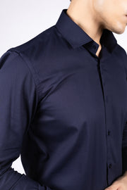 Slim Fit Plain Textured Shirt