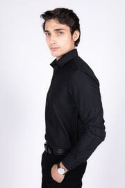 Slim Fit Plain Textured Shirt