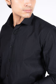 Slim Fit Plain Textured Shirt