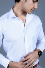 Slim Fit Plain Textured Shirt