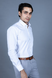 Slim Fit Plain Textured Shirt