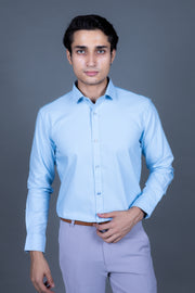 Slim Fit Plain Textured Shirt