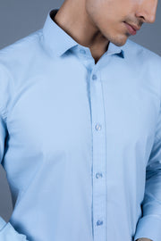 Slim Fit Plain Textured Shirt