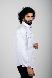 Double Pocket Cargo Plain Shirt