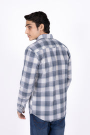 Poplin Check Shirt with Thread Work