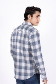 Poplin Check Shirt with Thread Work