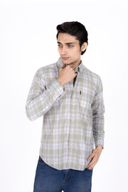 Poplin Check Shirt with Thread Work
