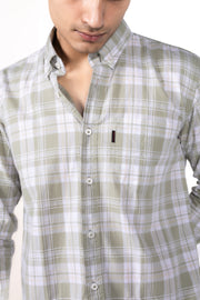 Poplin Check Shirt with Thread Work