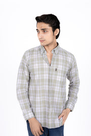 Poplin Check Shirt with Thread Work