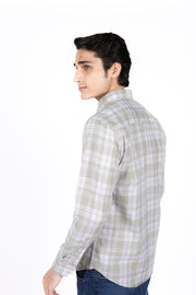 Poplin Check Shirt with Thread Work