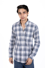 Poplin Check Shirt with Thread Work