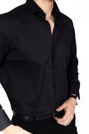 Slim Fit Plain Textured Shirt