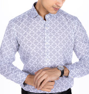 Square Blockprint Satin Shirt