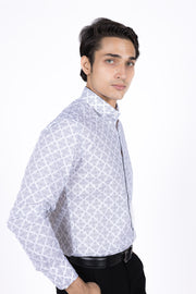 Square Blockprint Satin Shirt