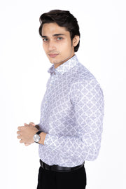 Square Blockprint Satin Shirt