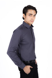 Slim Fit Plain Textured Shirt