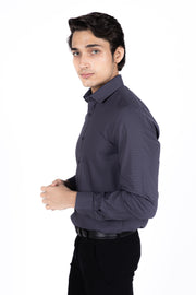 Slim Fit Plain Textured Shirt
