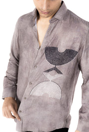 Crush Effect Print Shirt