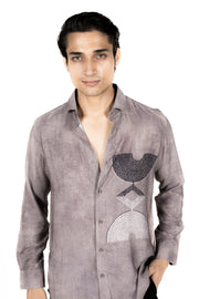 Crush Effect Print Shirt