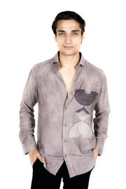 Crush Effect Print Shirt