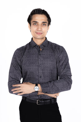 Slim Fit Satin Print Shirt