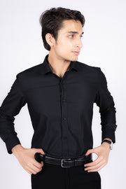 Slim Fit Plain Textured Shirt