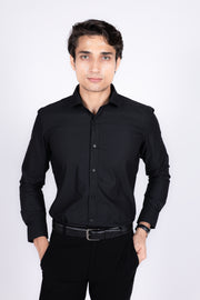 Slim Fit Plain Textured Shirt