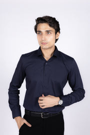 Slim Fit Plain Textured Shirt