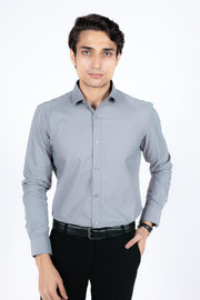 Slim Fit Plain Textured Shirt