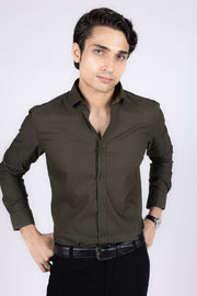 Slim Fit Plain Textured Shirt