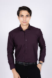 Slim Fit Plain Textured Shirt