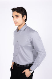 Slim Fit Plain Textured Shirt