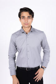 Slim Fit Plain Textured Shirt