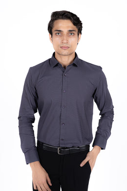 Slim Fit Plain Textured Shirt